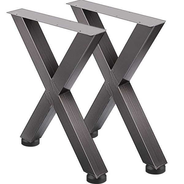 VEVOR gamba del tavolo guide per tavolo struttura a croce 72x60 cm vernice trasparente telaio per tavolo, confezione da 2, ZTCX720X600MM0001V0