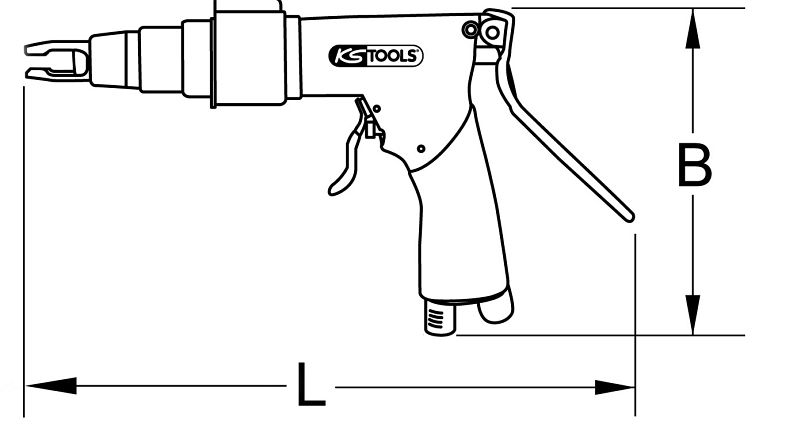 KS TOOLS 515.1205 Trapano ad aria compressa per punti di saldatura con  accessori (9 pz)