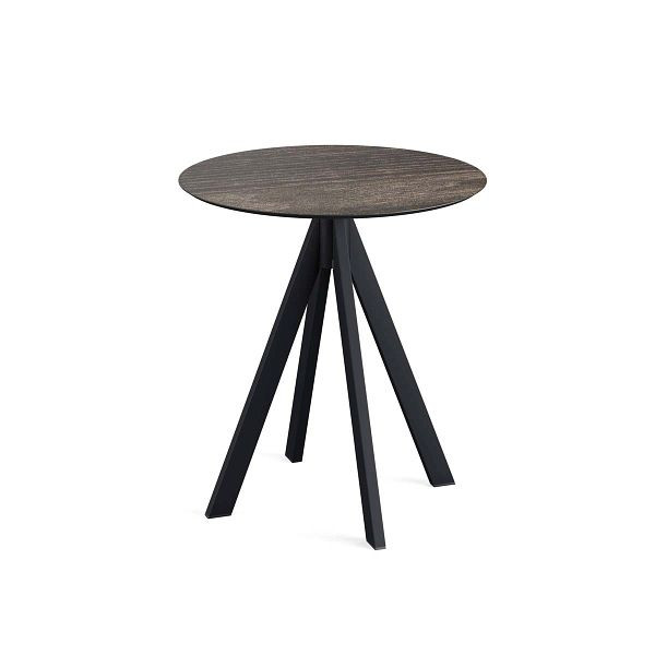 VEBA Tavolo da giardino Infinity struttura nera + HPL Riverwashed Wood Ø70 cm, 120011470