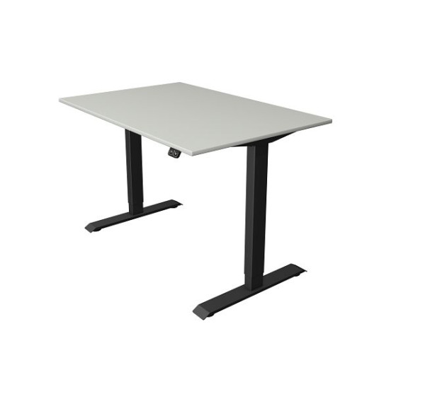 Tavolo per sedersi/in piedi Kerkmann L 1200 x P 800 mm, regolabile elettricamente in altezza da 740-1230 mm, grigio chiaro, 10180711