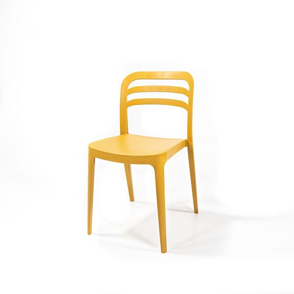 VEBA Wave Chair Senape, sedia impilabile in plastica, 50926
