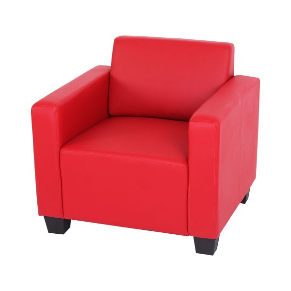 Mendler poltrona lounge chair Lyon, ecopelle, rosso, 21707
