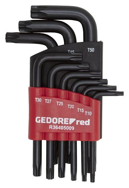 Set giraviti angolari rossi GEDORE TX T10-50 9 pezzi, 3301354