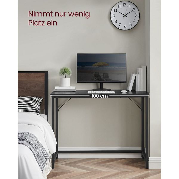 VASAGLE Schmaler Bürotisch 100 x 50 cm greige-schwarz LWD041B56 günstig  versandkostenfrei online kaufen: große Auswahl günstige Preise