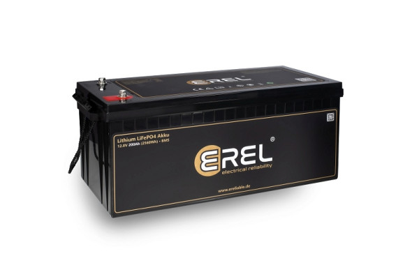 Batteria di accumulo e alimentazione al litio EREL 12,8 V LiFePO4 200 Ah 2560 Wh, ER-12V200A1