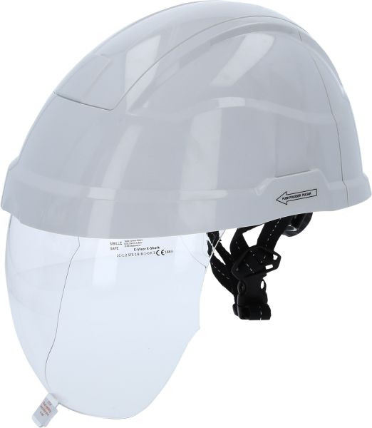 Casco di sicurezza da lavoro KS Tools con protezione per il viso, bianco, 117.0118