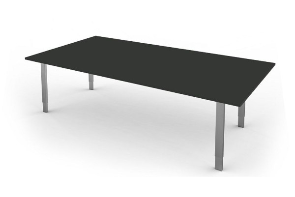 Scrivania Kerkmann extra large/tavolo da riunione, forma 5, L 2000 x P 1000 x A 680-820 mm, antracite, 11416713