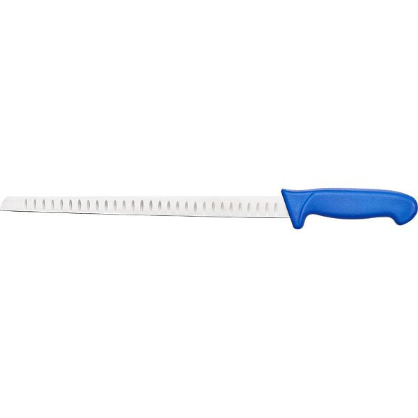 Coltello da cucina Stalgast Premium HACCP, manico blu, lama in acciaio inossidabile con bordo seghettato 31 cm, MS2554150