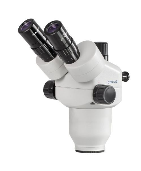 KERN Optics testa per stereomicroscopio con zoom, Greenough 0,7 x - 4,5 x, trinoculare, oculare HSWF 10 x / Ø 23 mm con antifungo, punto di osservazione alto, OZM 547