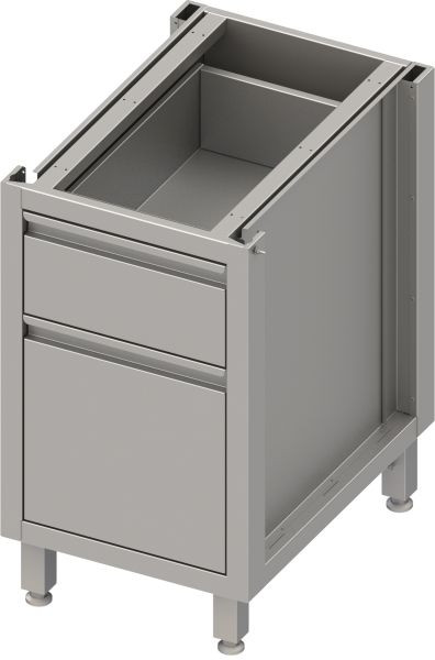 Stalgast scatola base in acciaio inox versione 2.0, per gambe/telai zoccolo, con due diversi cassetti 450x540x660 mm, BX45553
