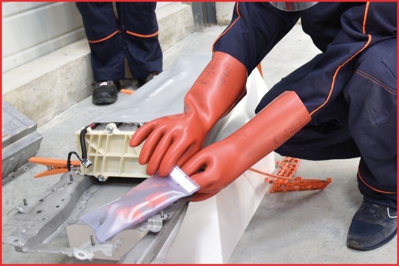 Guanti protettivi da elettricista KS Tools con protezione meccanica e  termica, taglia 11, classe 2, rosso, lunghezza: 410 mm, 117.0011
