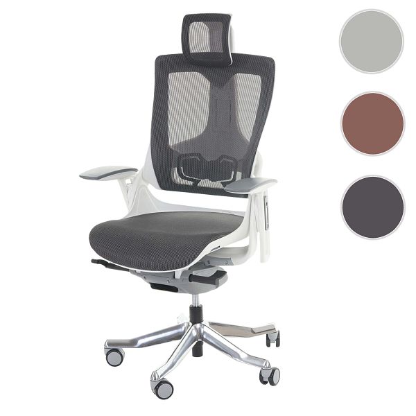 Sedia da ufficio Mendler MERRYFAIR Wau 2 sedia da scrivania sedia girevole  rivestimento/rete ergonomica grigio-nero 44383 favorevole acquista online:  vasta gamma di prezzi convenienti