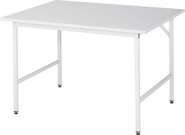 Tavolo da lavoro serie RAU Jerry (3030) - regolabile in altezza, piastra in melamina, 1250x800-850x1000 mm, 06-500M10-12.12